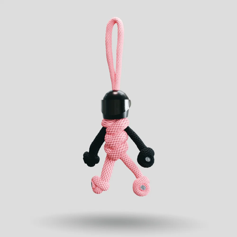 Black Pink Biker Buddy Paracord Keychain - Image 40