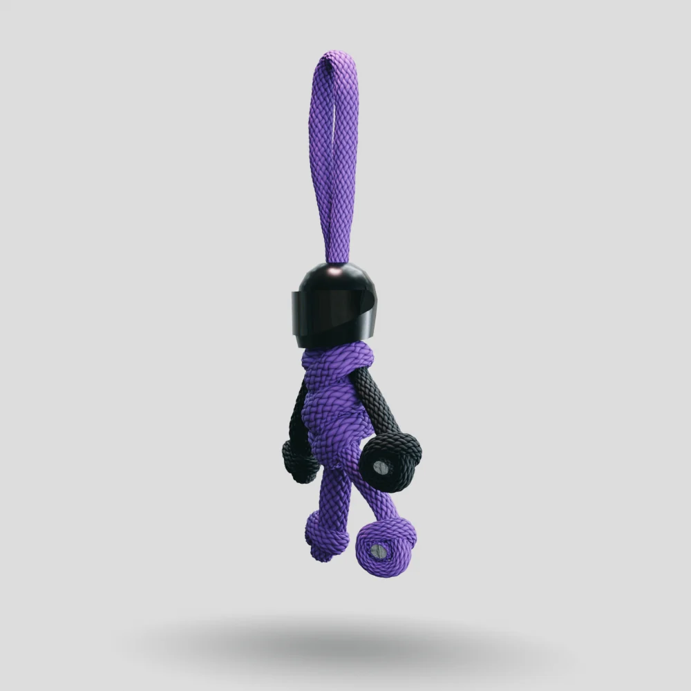 Black Purple Biker Keychain - Image 37