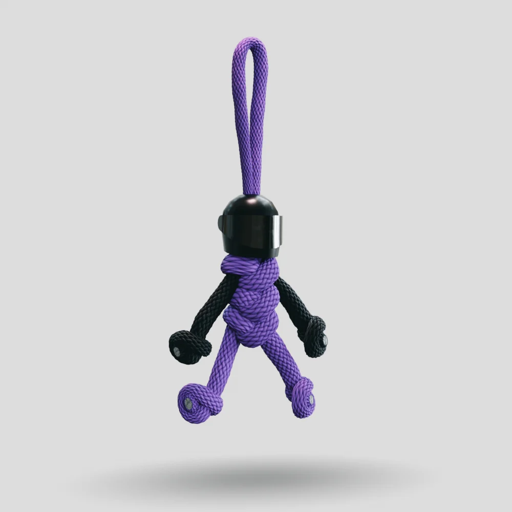 Black Purple Biker Keychain - Image 6