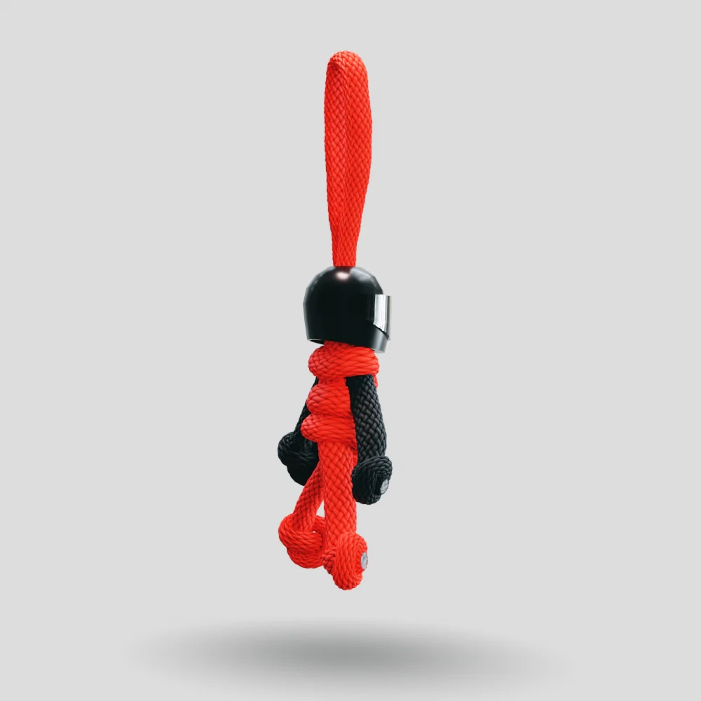 Black Red Biker Buddy Paracord Keychain - Image 15