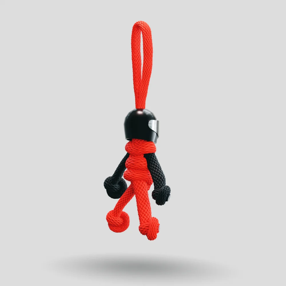 Black Red Biker Buddy Paracord Keychain - Image 17