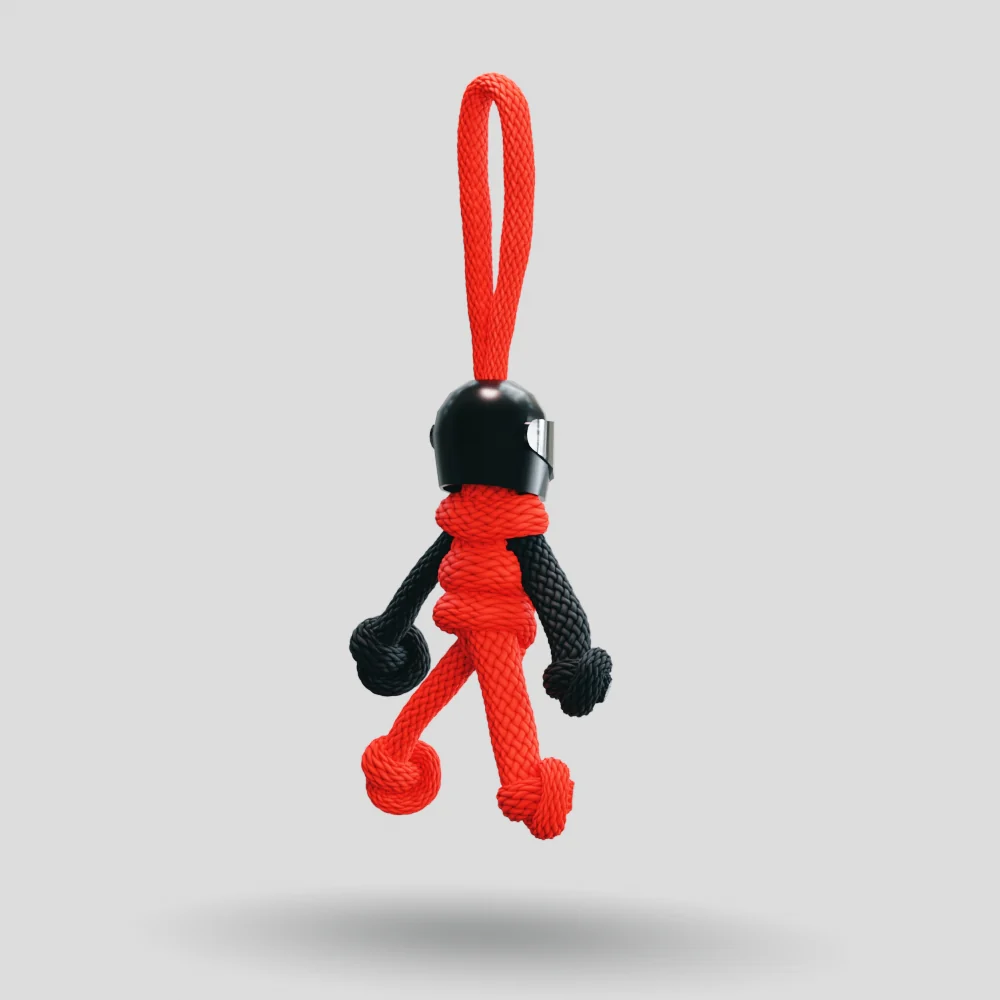 Black Red Biker Buddy Paracord Keychain - Image 18