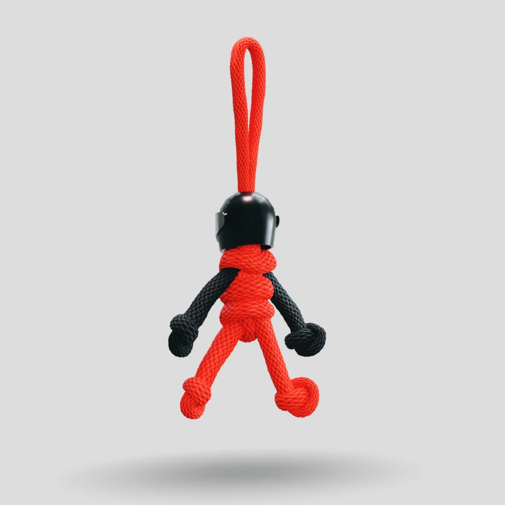 Black Red Biker Buddy Paracord Keychain - Image 25