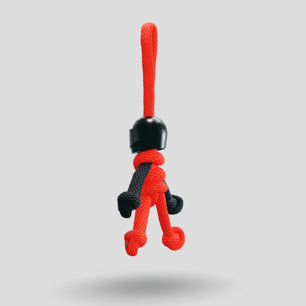Black Red Biker Buddy Paracord Keychain - Image 29