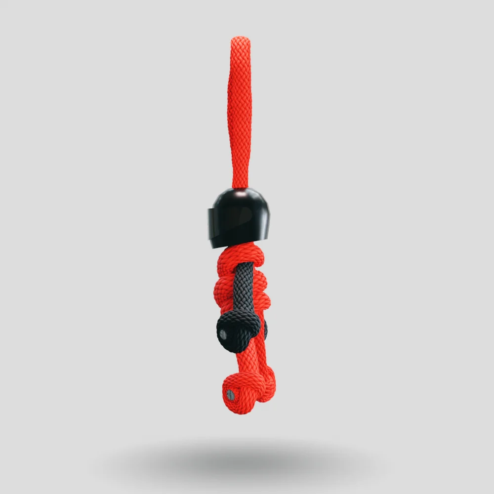 Black Red Biker Buddy Paracord Keychain - Image 32