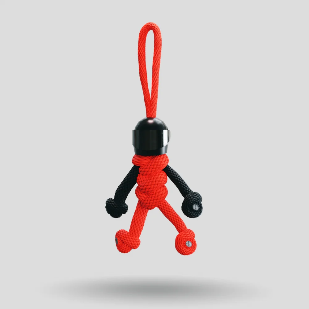 Black Red Biker Buddy Paracord Keychain - Image 41