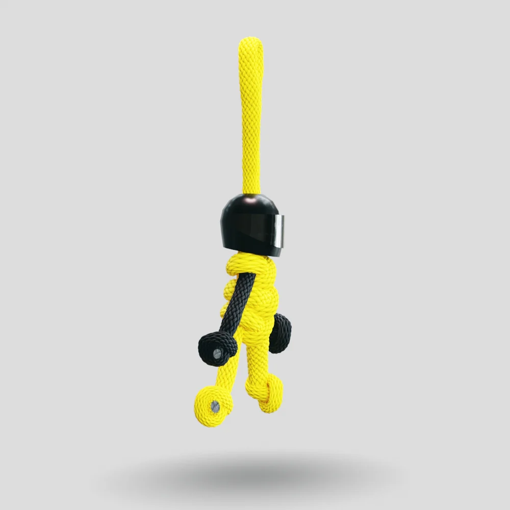 Black Yellow Biker Buddy Paracord Keychain - Image 11
