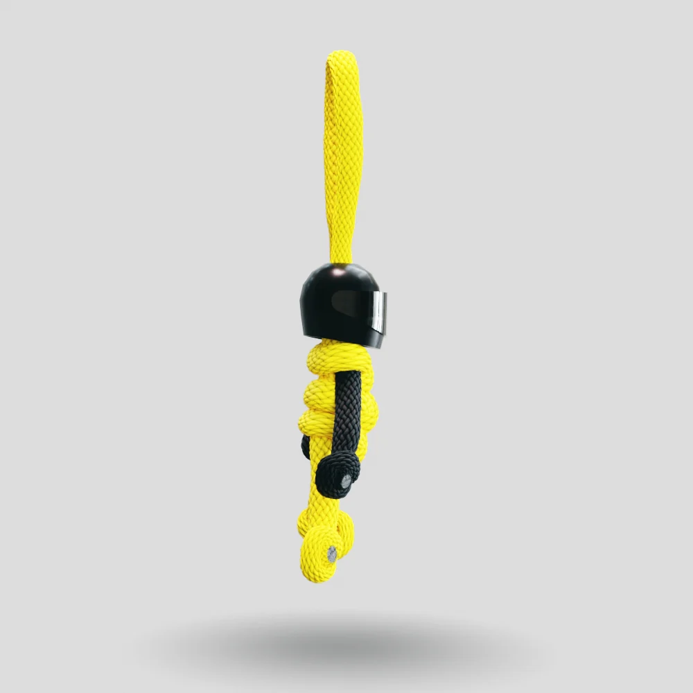 Black Yellow Biker Buddy Paracord Keychain - Image 14