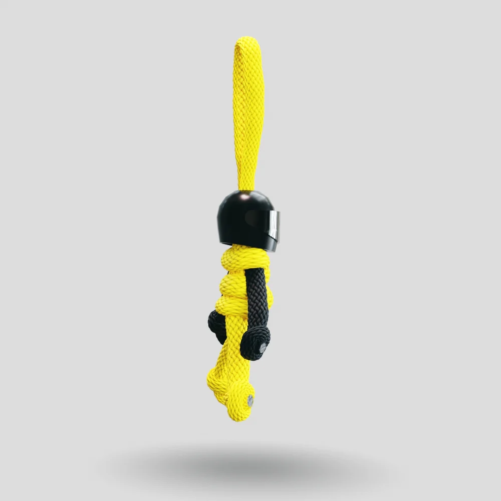 Black Yellow Biker Buddy Paracord Keychain - Image 15
