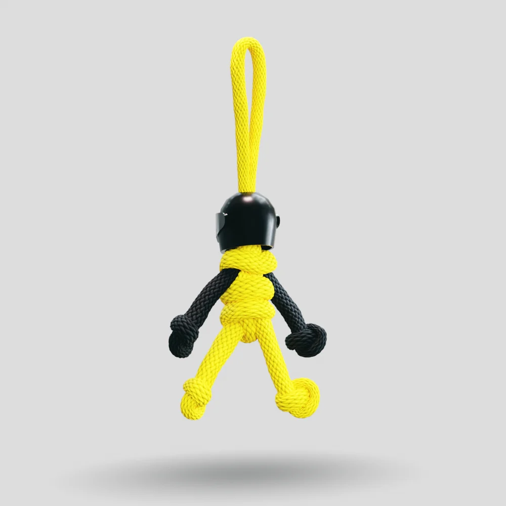 Black Yellow Biker Buddy Paracord Keychain - Image 26