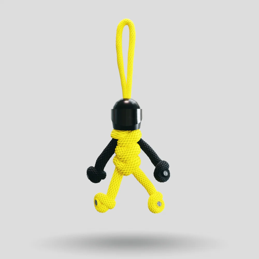 Black Yellow Biker Buddy Paracord Keychain - Image 43