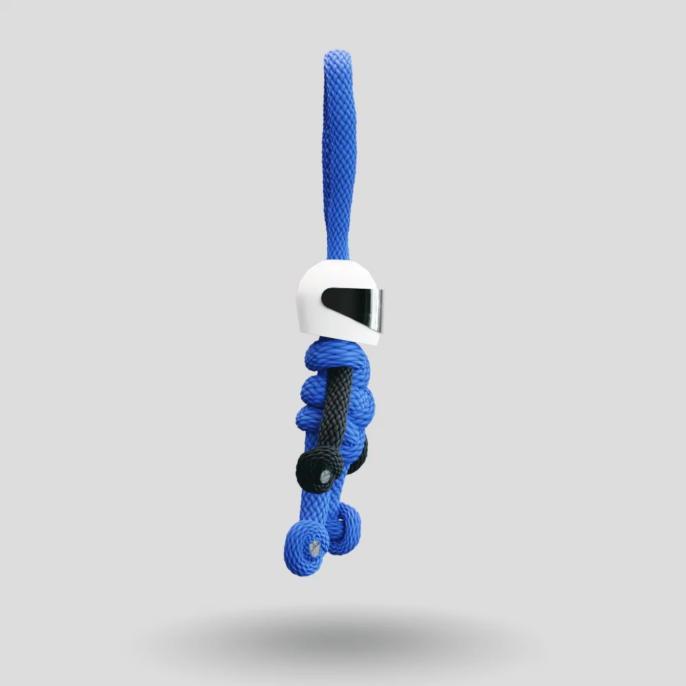 Blue Biker Buddy Paracord Keychain - Image 12