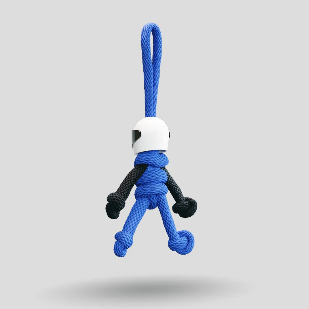 Blue Biker Buddy Paracord Keychain - Image 26