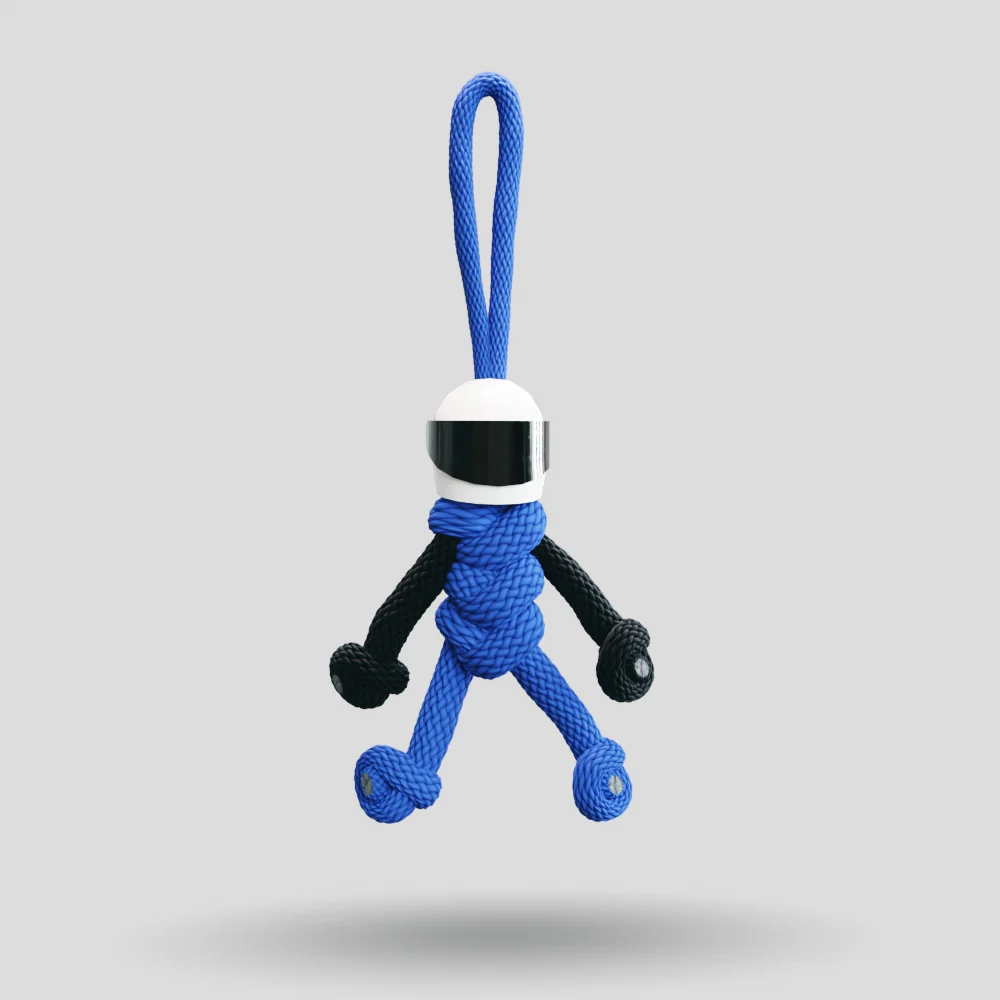 Blue Biker Buddy Paracord Keychain - Image 3