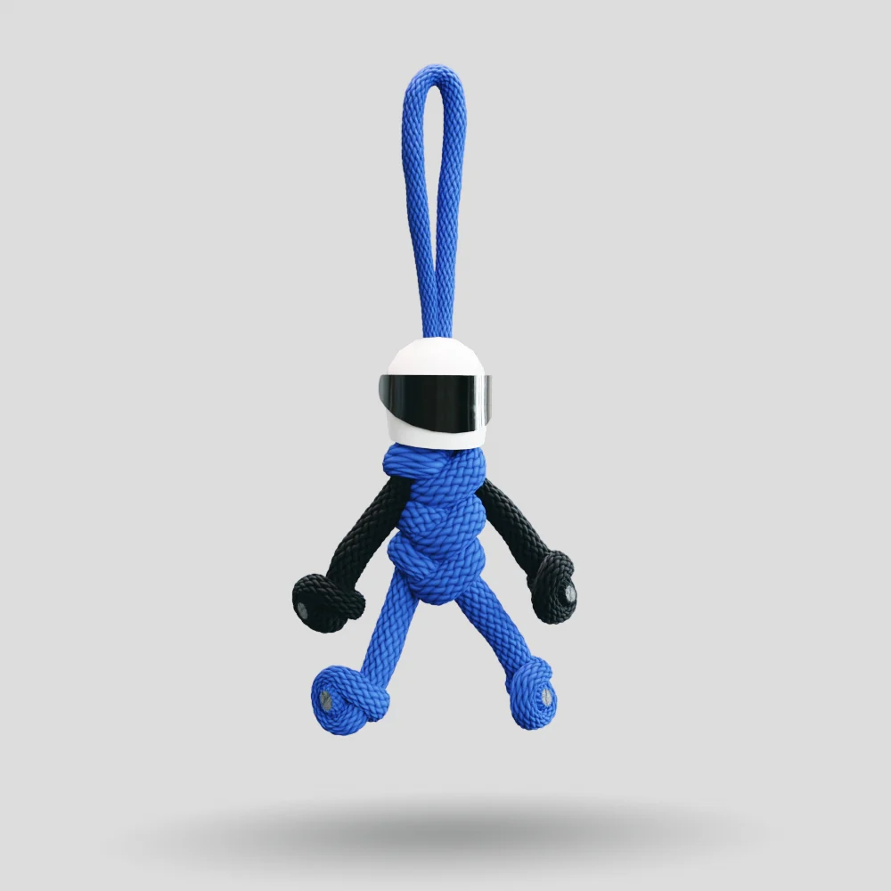 Blue Biker Buddy Paracord Keychain - Image 4