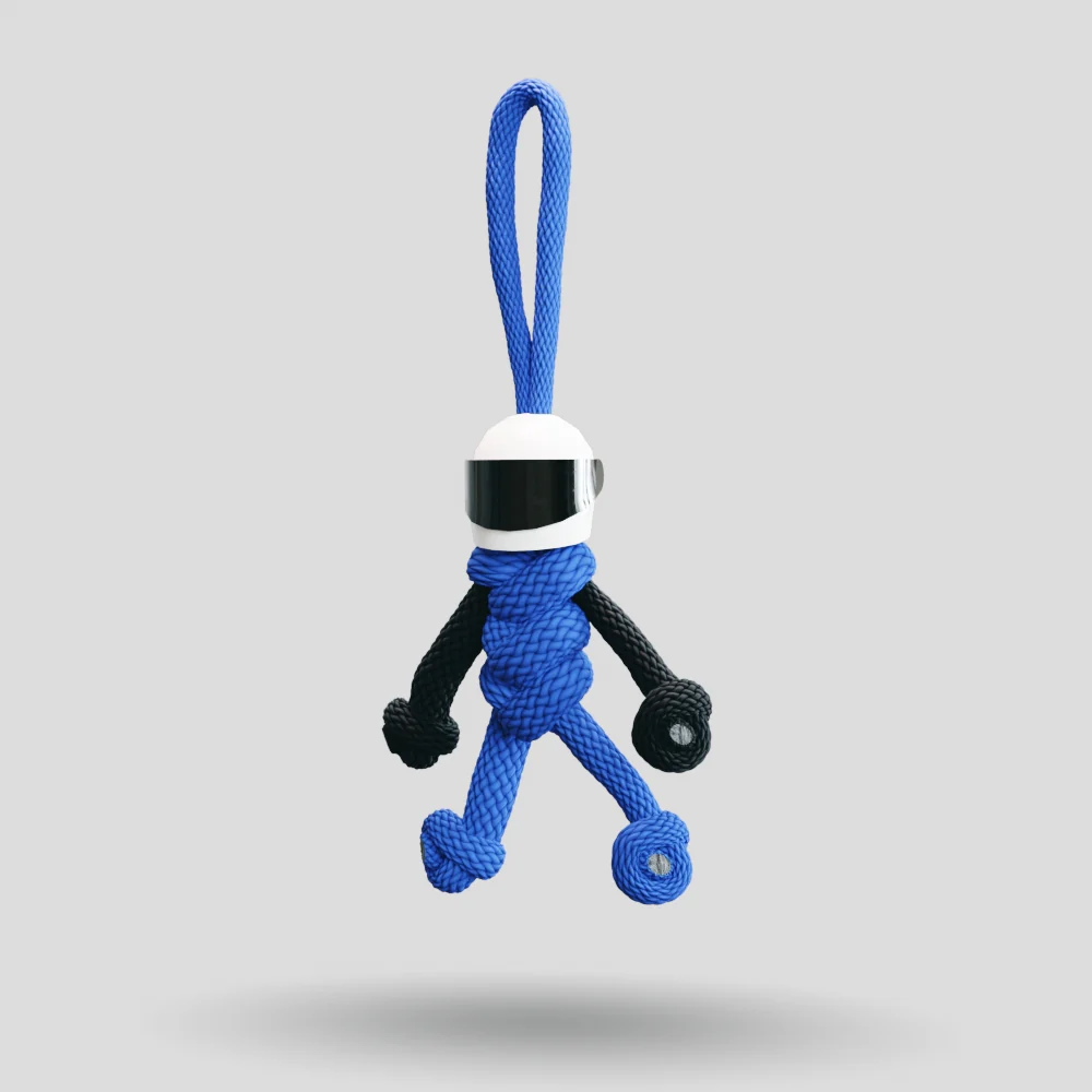 Blue Biker Buddy Paracord Keychain - Image 40