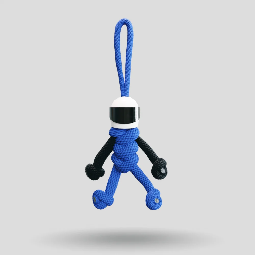 Blue Biker Buddy Paracord Keychain - Image 42