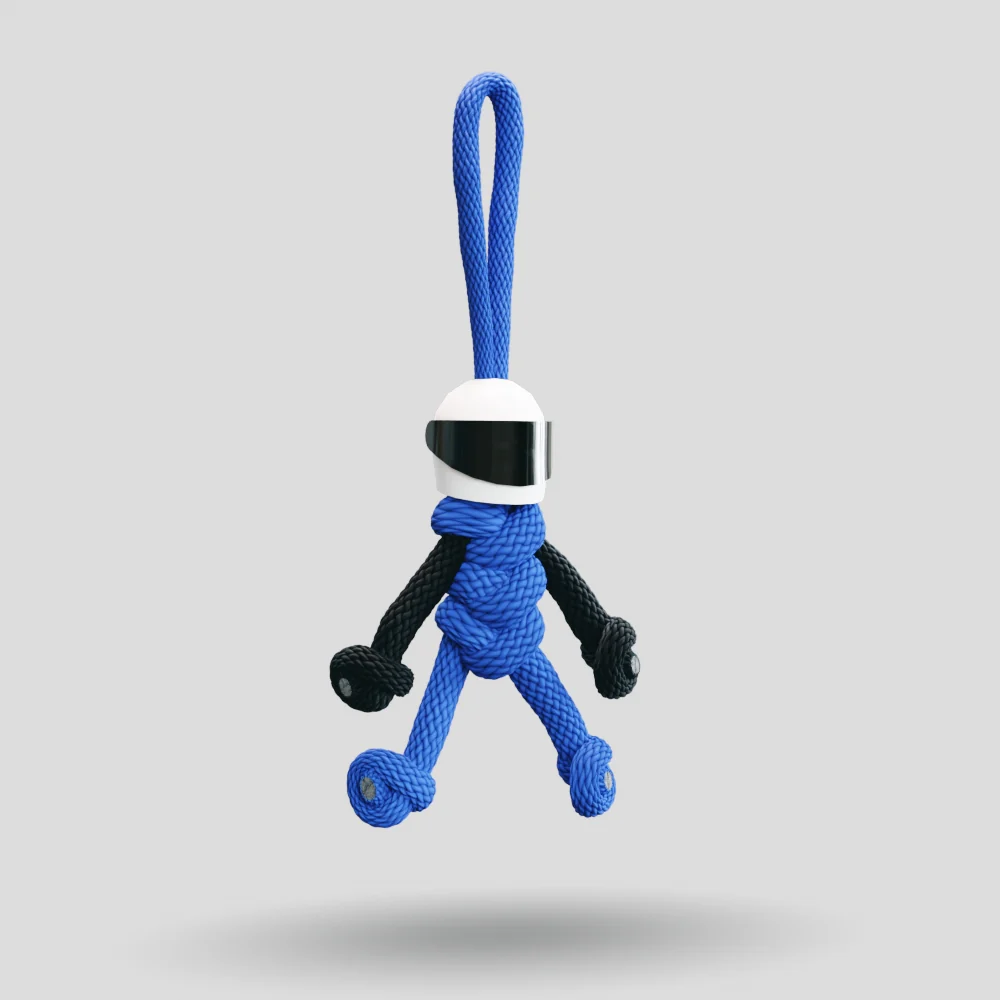 Blue Biker Buddy Paracord Keychain - Image 5