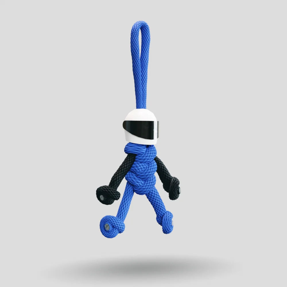 Blue Biker Buddy Paracord Keychain - Image 6