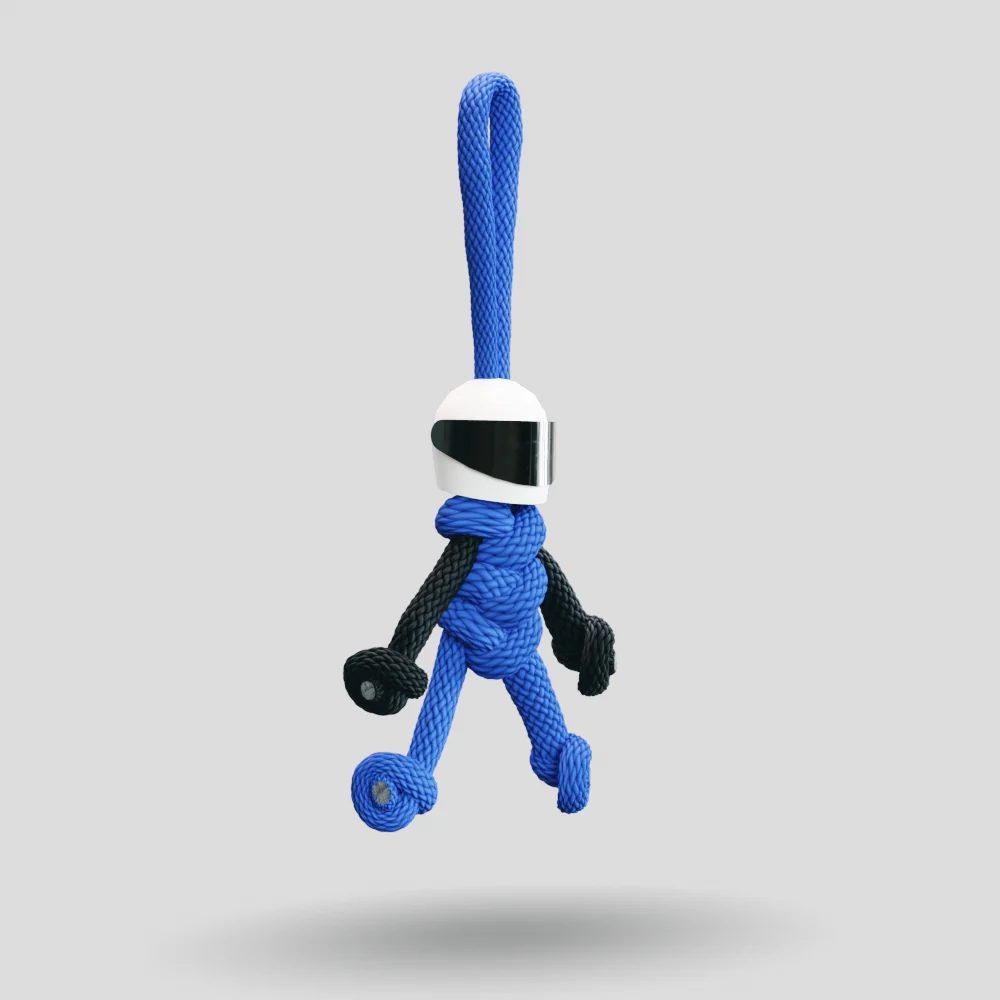 Blue Biker Buddy Paracord Keychain - Image 7