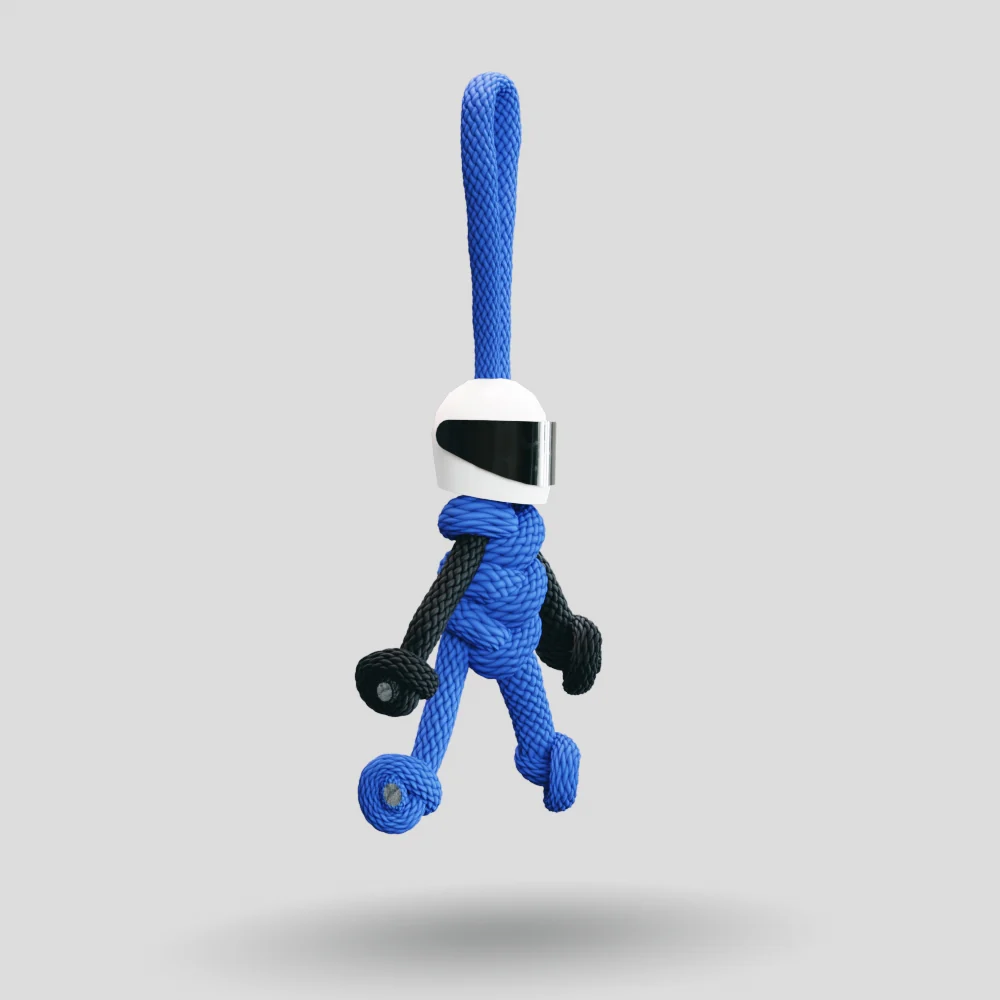 Blue Biker Buddy Paracord Keychain - Image 8