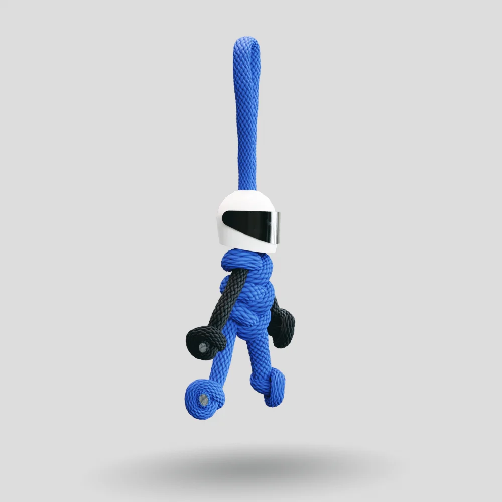 Blue Biker Buddy Paracord Keychain - Image 9