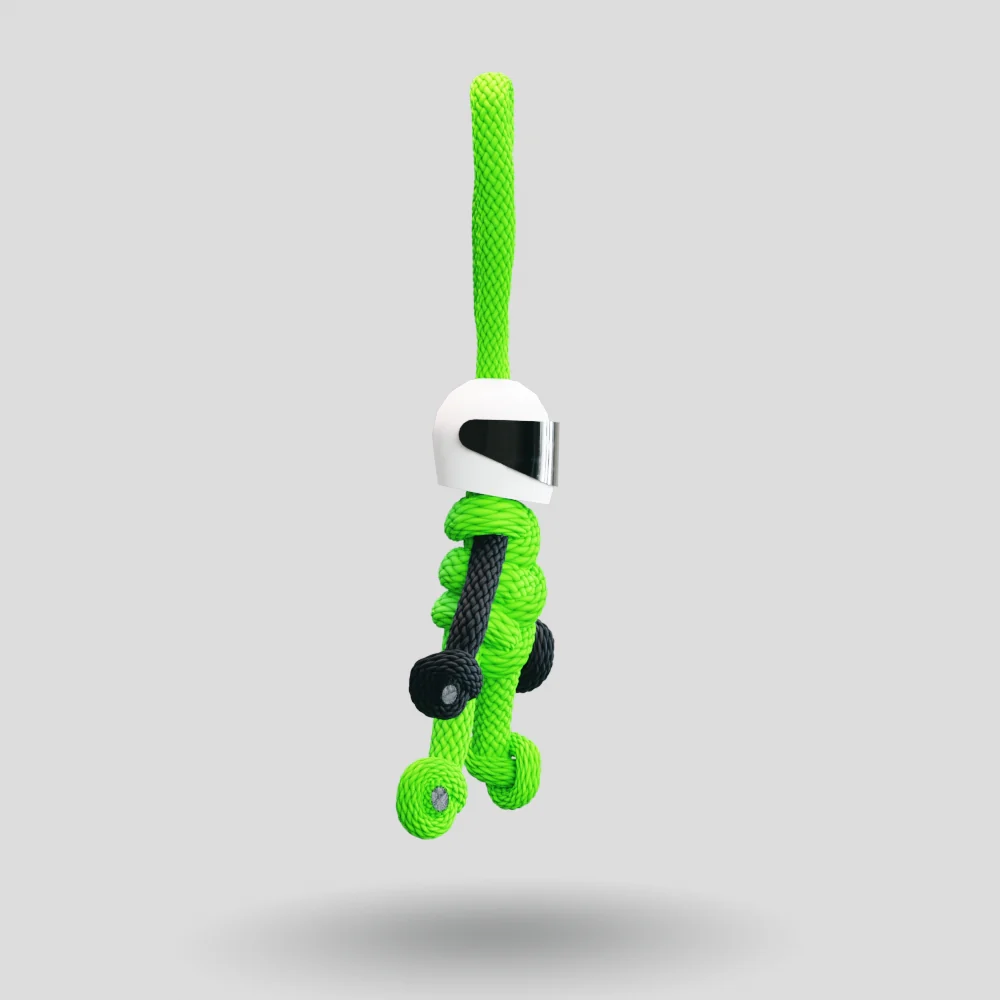 Green Biker Buddy Paracord Keychain - Image 12