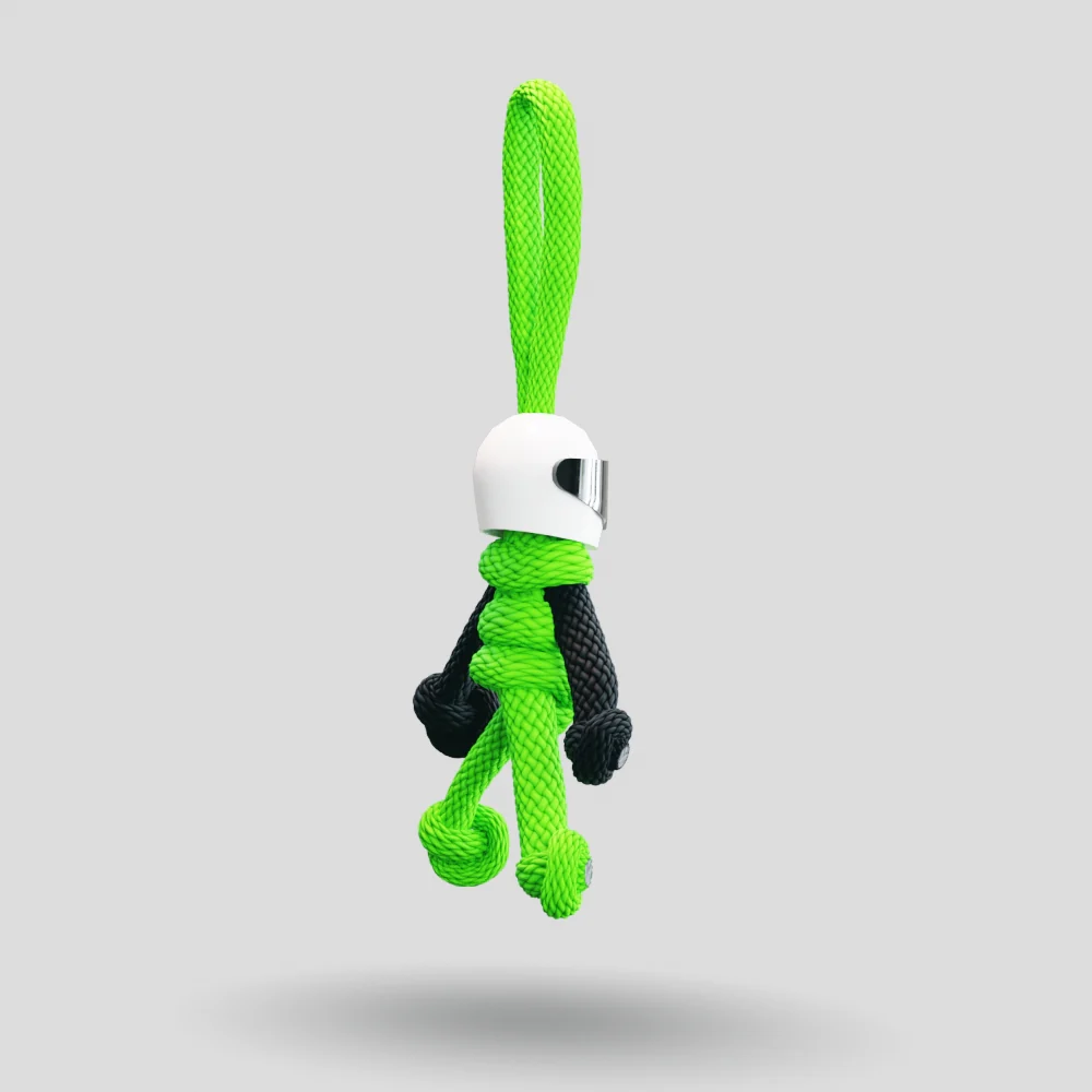 Green Biker Buddy Paracord Keychain - Image 17