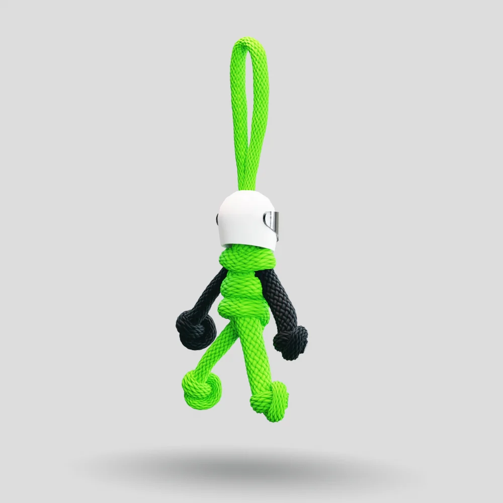 Green Biker Buddy Paracord Keychain - Image 19