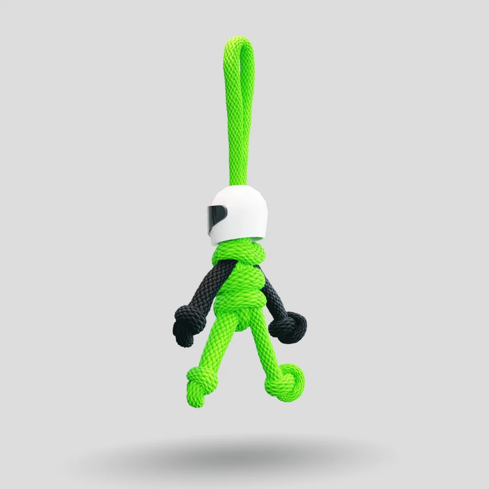 Green Biker Buddy Paracord Keychain - Image 28