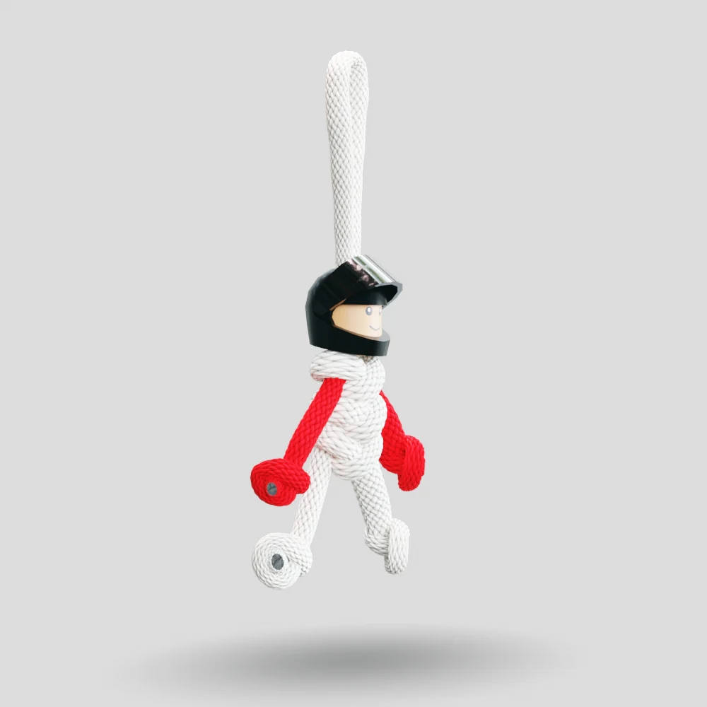 HAS White & Red Motorsport Paracord Buddy Keychain - Image 8