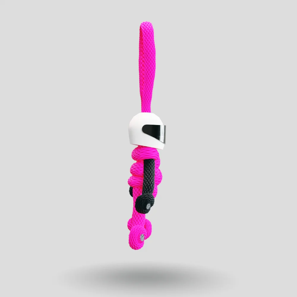 Hot Pink Biker Buddy Paracord Keychain - Image 14