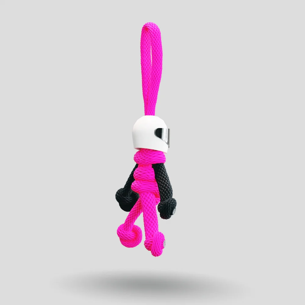 Hot Pink Biker Buddy Paracord Keychain - Image 17