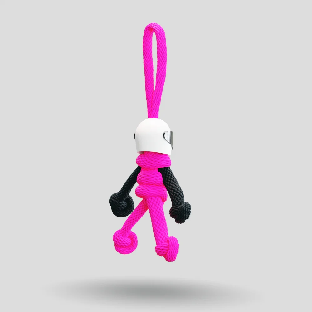 Hot Pink Biker Buddy Paracord Keychain - Image 19