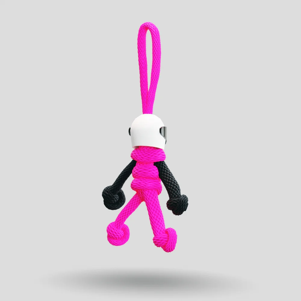 Hot Pink Biker Buddy Paracord Keychain - Image 20