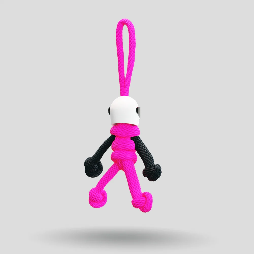 Hot Pink Biker Buddy Paracord Keychain - Image 21