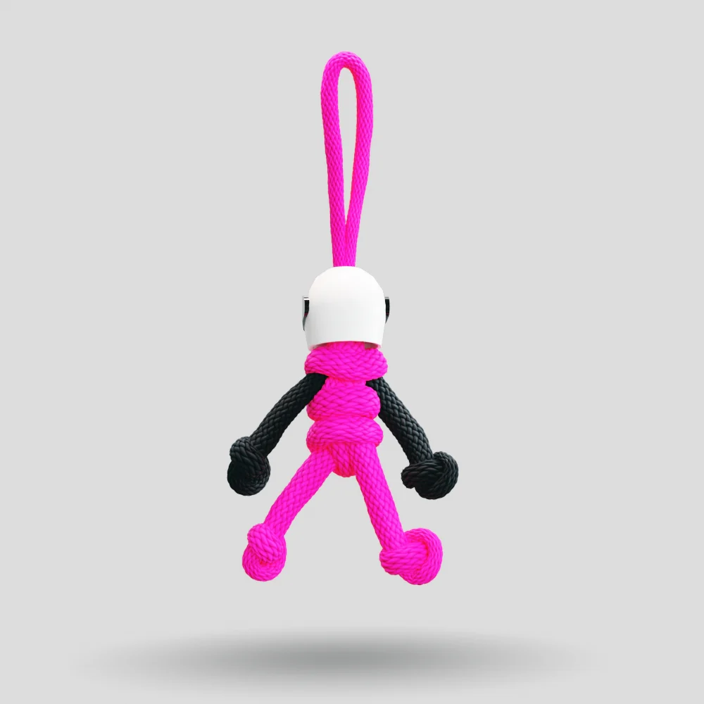 Hot Pink Biker Buddy Paracord Keychain - Image 24