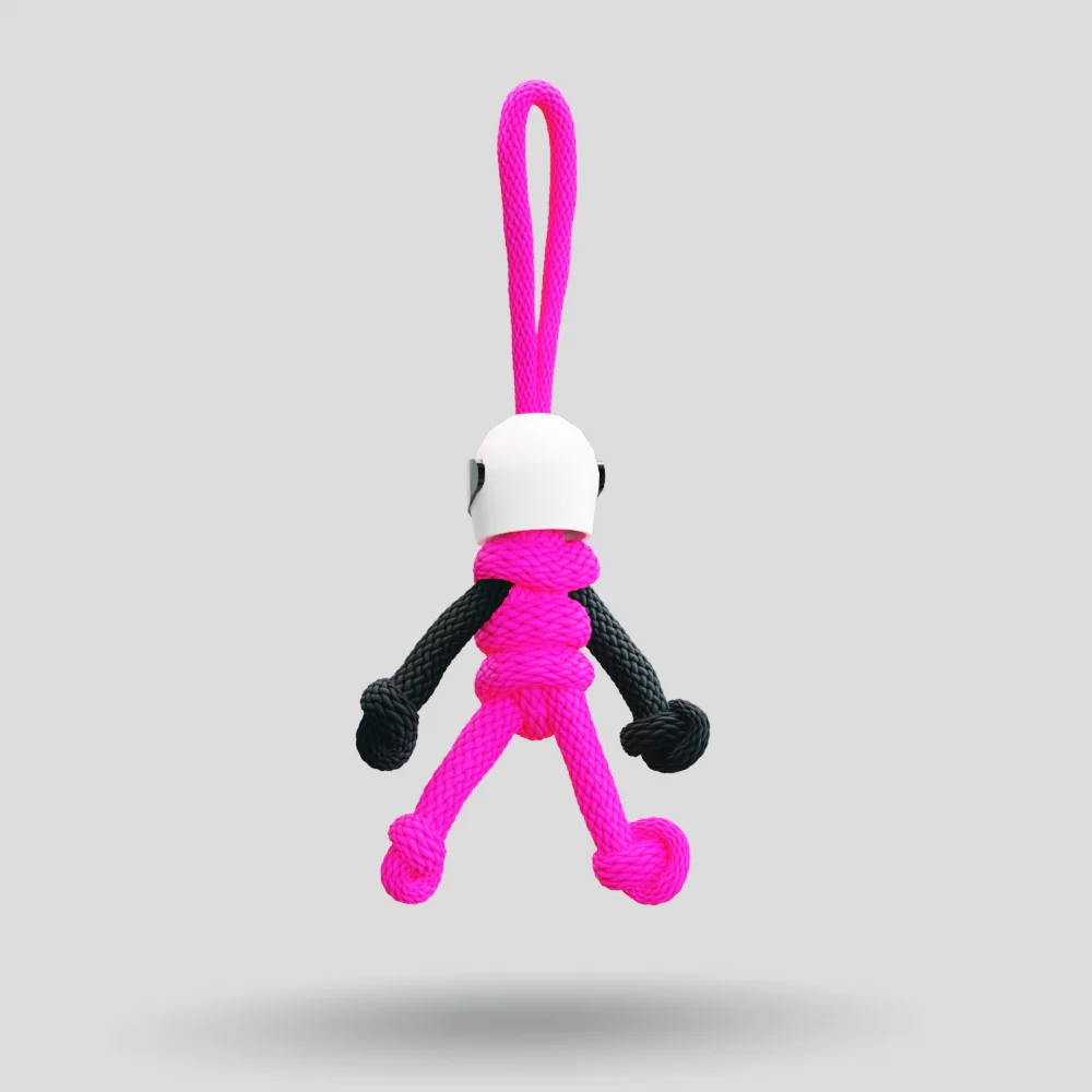 Hot Pink Biker Buddy Paracord Keychain - Image 25