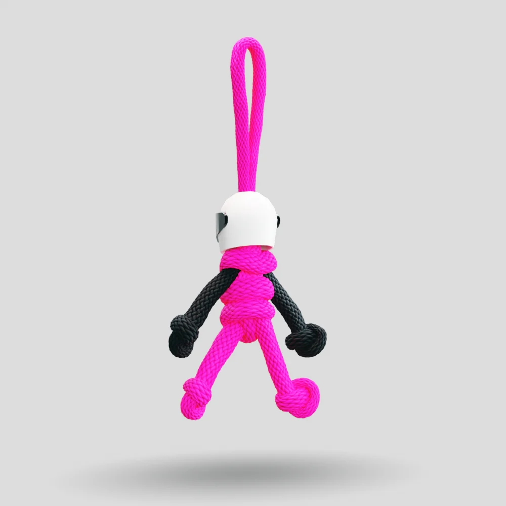 Hot Pink Biker Buddy Paracord Keychain - Image 26