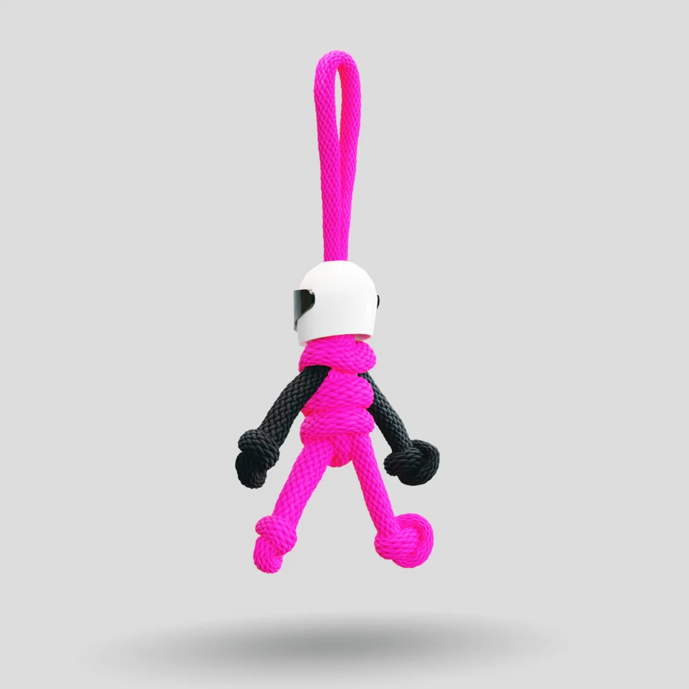 Hot Pink Biker Buddy Paracord Keychain - Image 27