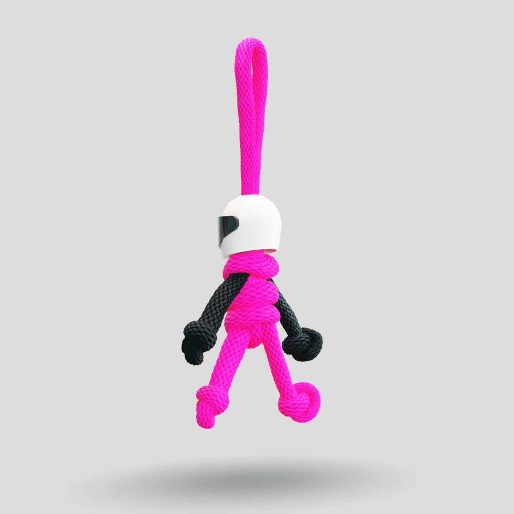 Hot Pink Biker Buddy Paracord Keychain - Image 28