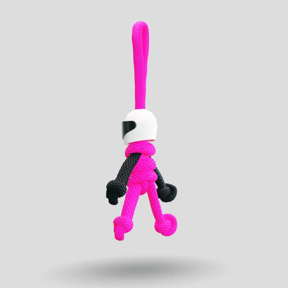 Hot Pink Biker Buddy Paracord Keychain - Image 29