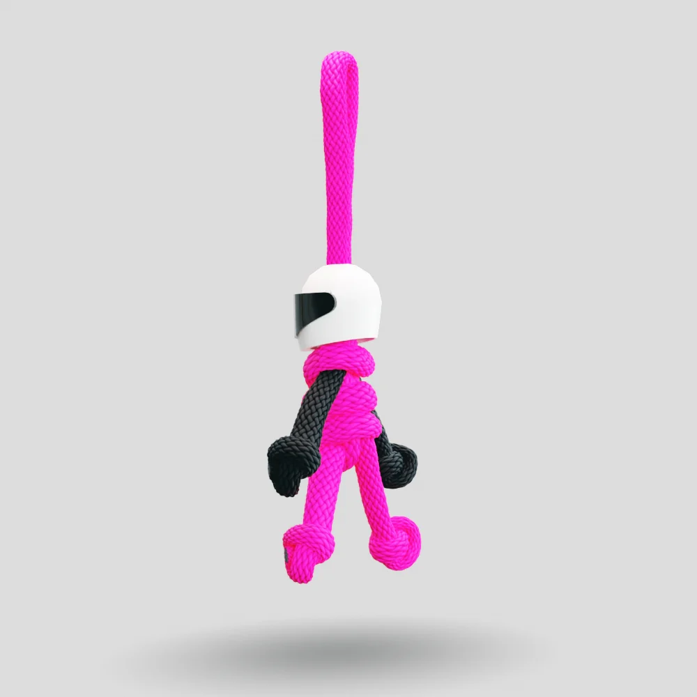 Hot Pink Biker Buddy Paracord Keychain - Image 30
