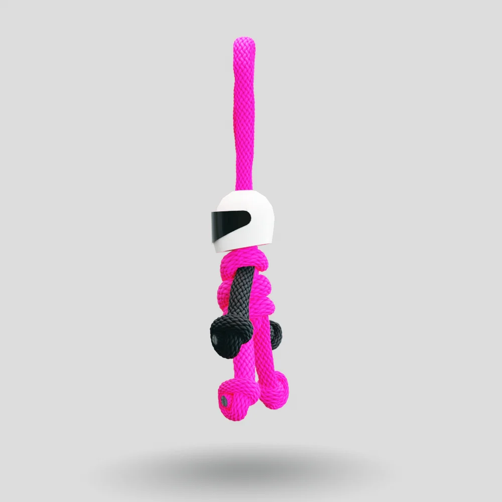 Hot Pink Biker Buddy Paracord Keychain - Image 32