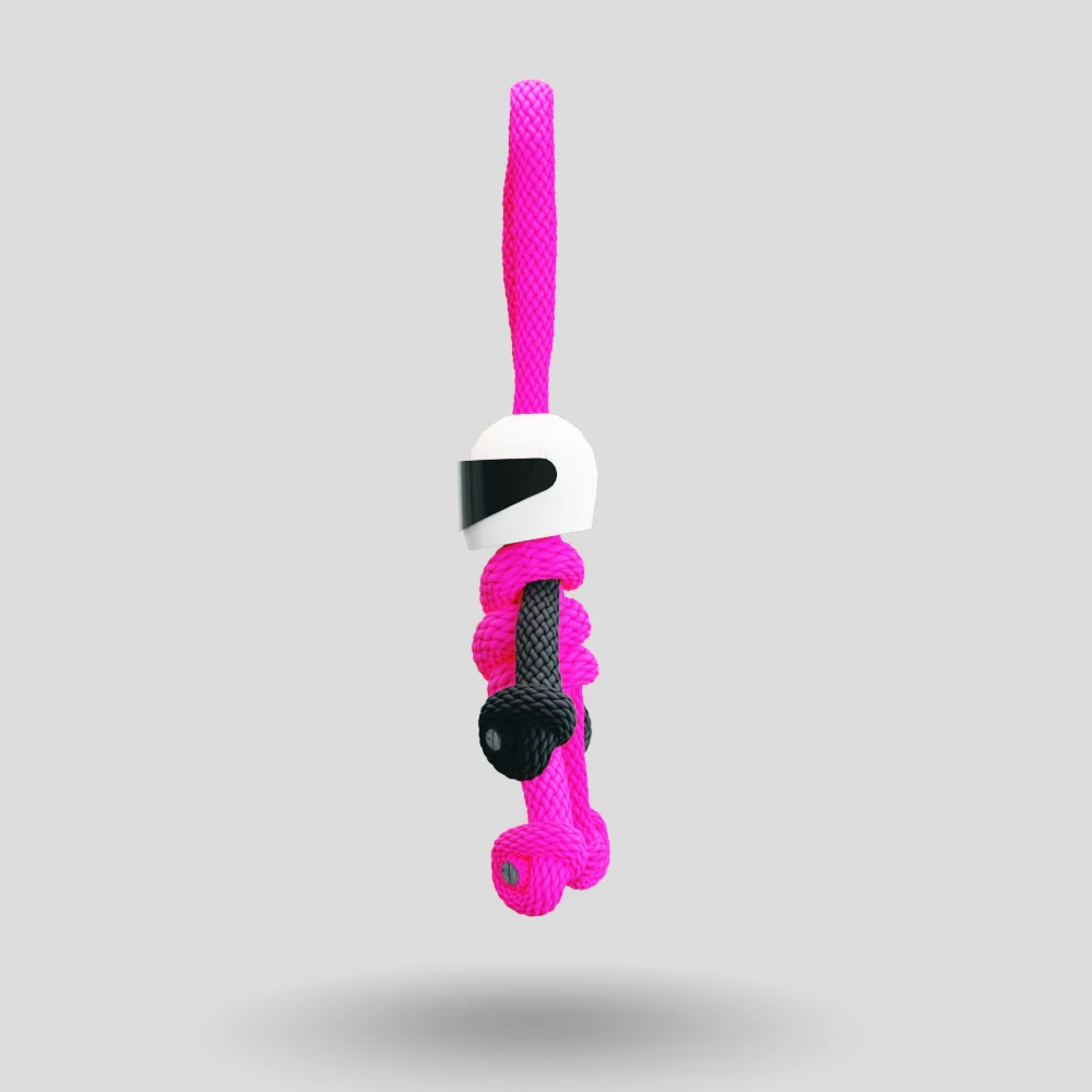 Hot Pink Biker Buddy Paracord Keychain - Image 33