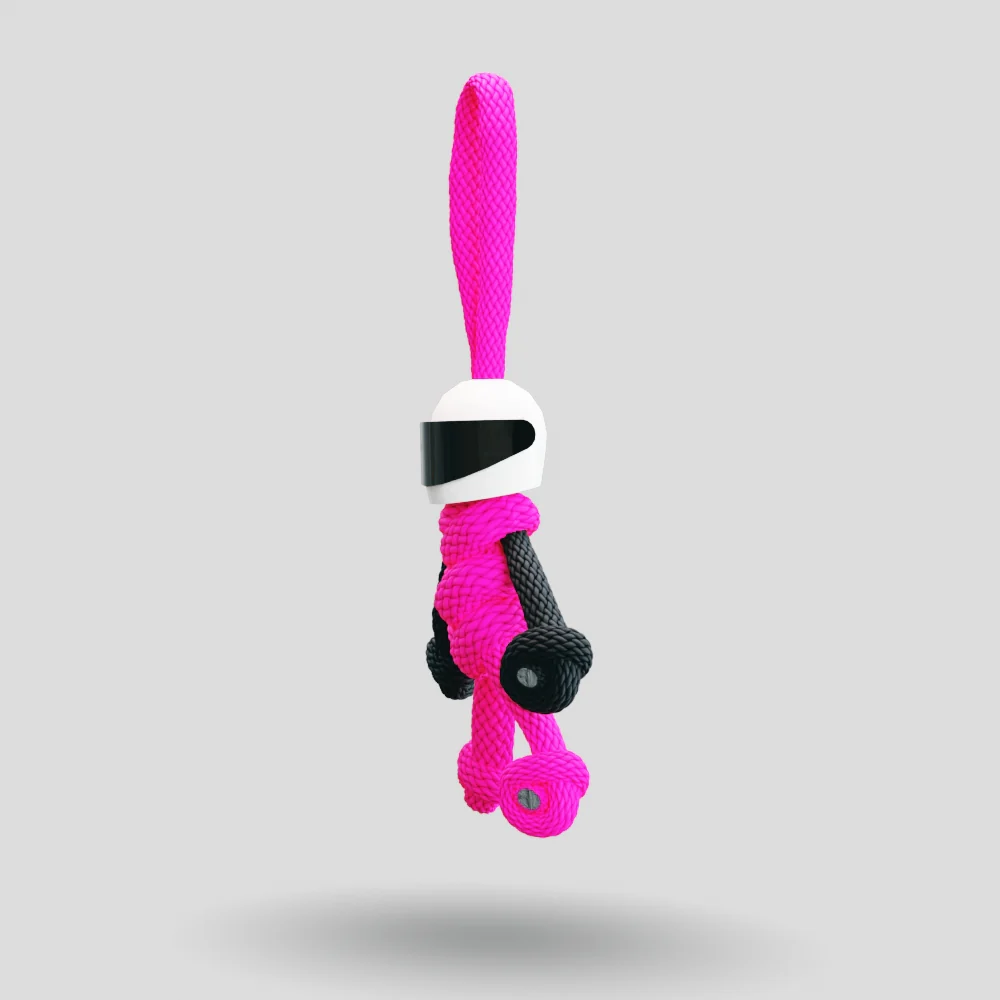 Hot Pink Biker Buddy Paracord Keychain - Image 36