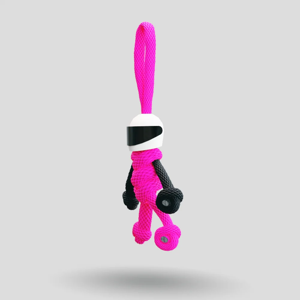 Hot Pink Biker Buddy Paracord Keychain - Image 37