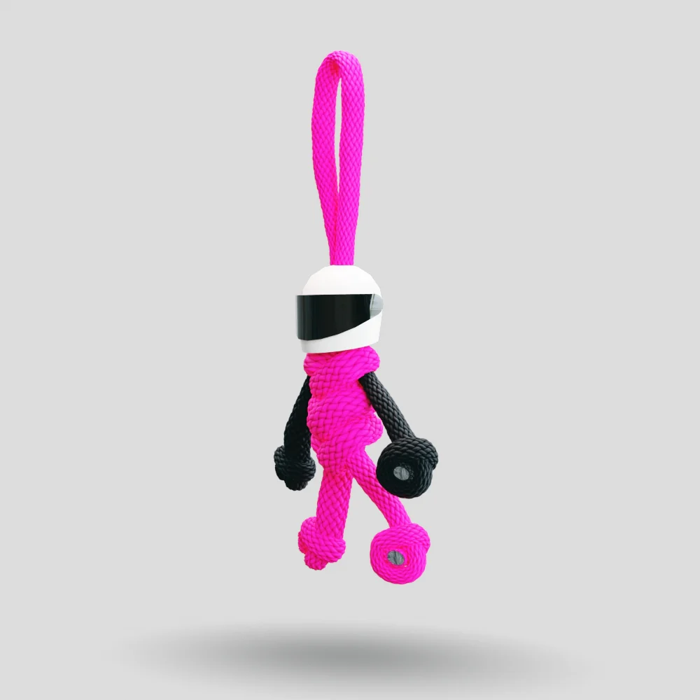 Hot Pink Biker Buddy Paracord Keychain - Image 38