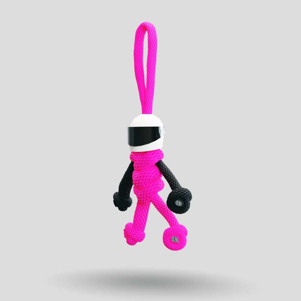 Hot Pink Biker Buddy Paracord Keychain - Image 39