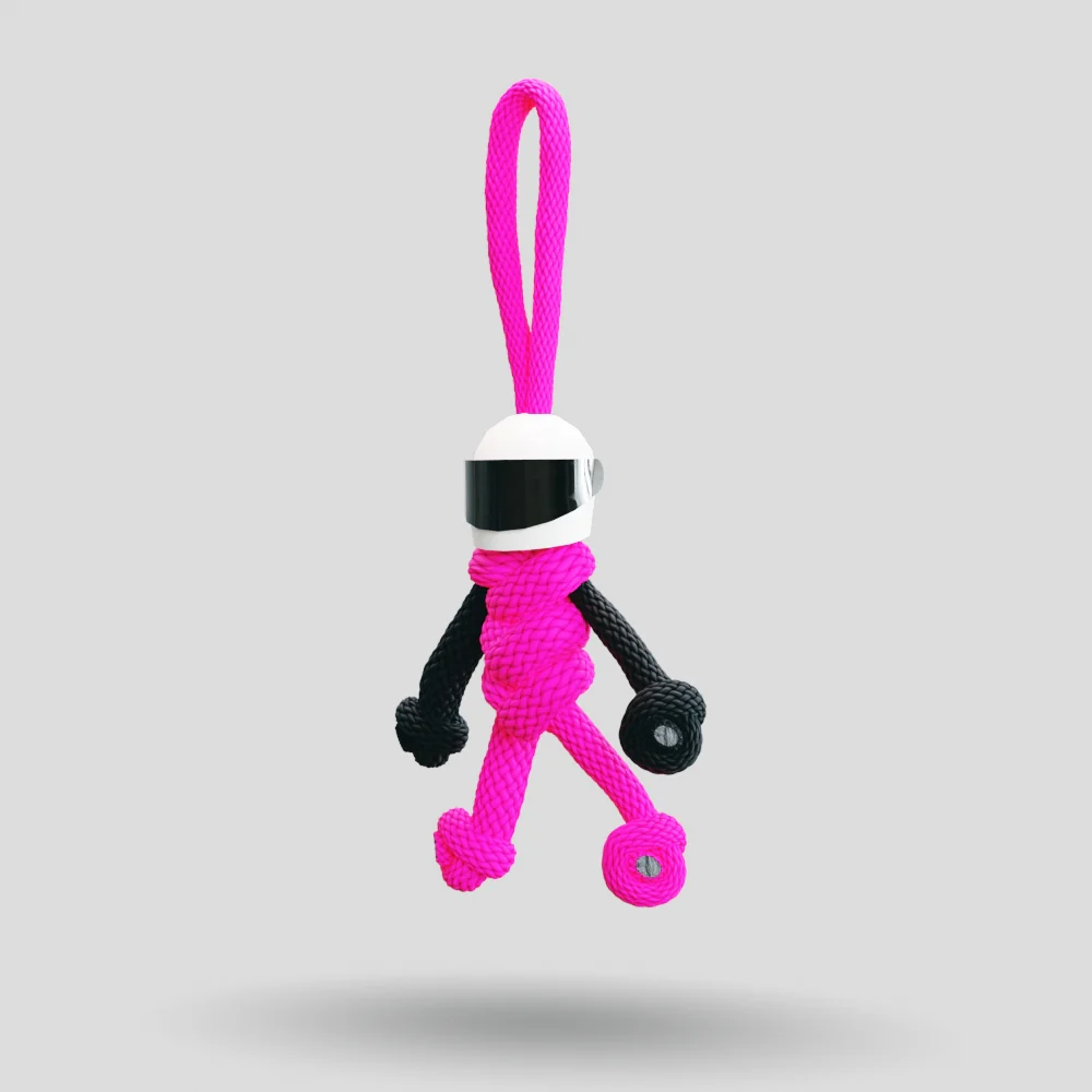 Hot Pink Biker Buddy Paracord Keychain - Image 40
